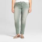 Women's Plus Size Skinny Jeans - Ava & Viv Olive