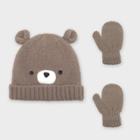 Toddler Boys' Bear Beanie And Magic Mittens Set - Cat & Jack Brown