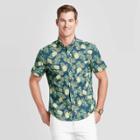 Men's Standard Fit Pineapple Print Short Sleeve Poplin Button-down Shirt - Goodfellow & Co Inkpad S, Men's,