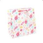 Spritz Square Floral Gift Bag With Glitter -