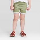 Toddler Girls' Solid Pull-on Shorts - Cat & Jack Green 12m, Toddler Girl's