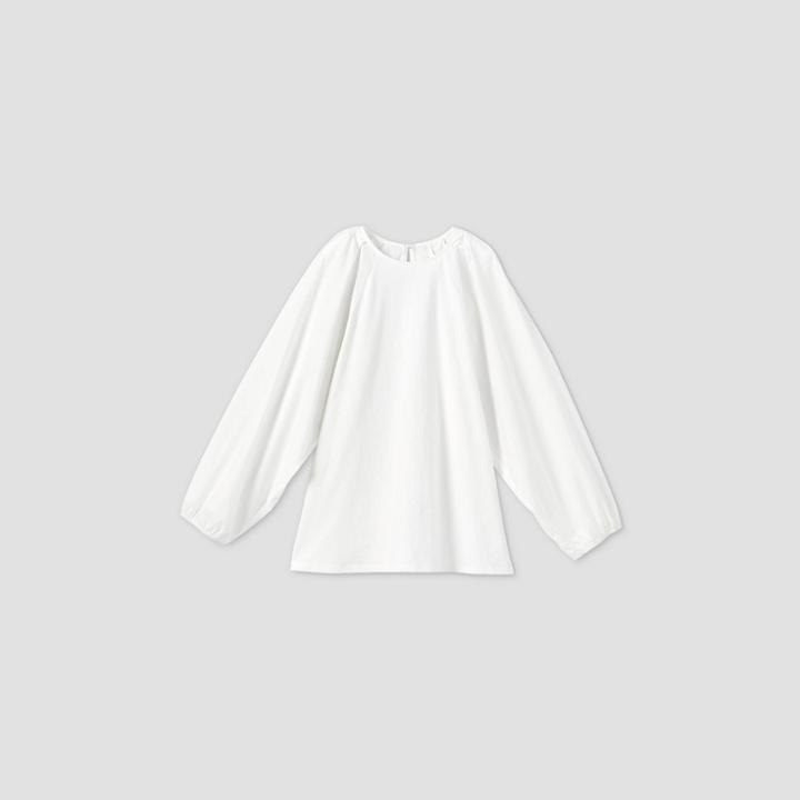 Women's Long Sleeve Mixed Poplin T-shirt - A New Day White