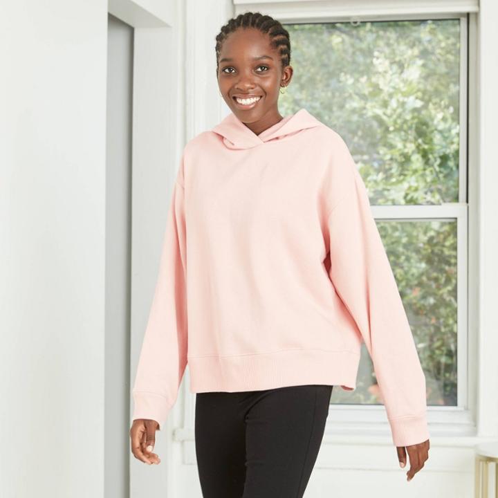 Women's Hooded All Day Fleece Sweatshirt - A New Day Pink