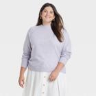 Women's Plus Size Crewneck Light Weight Pullover Sweater - A New Day Light Purple