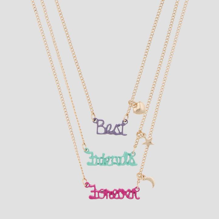 Girls' 3pk 'best', 'friends', 'forever' Text Necklace Set - Cat & Jack,