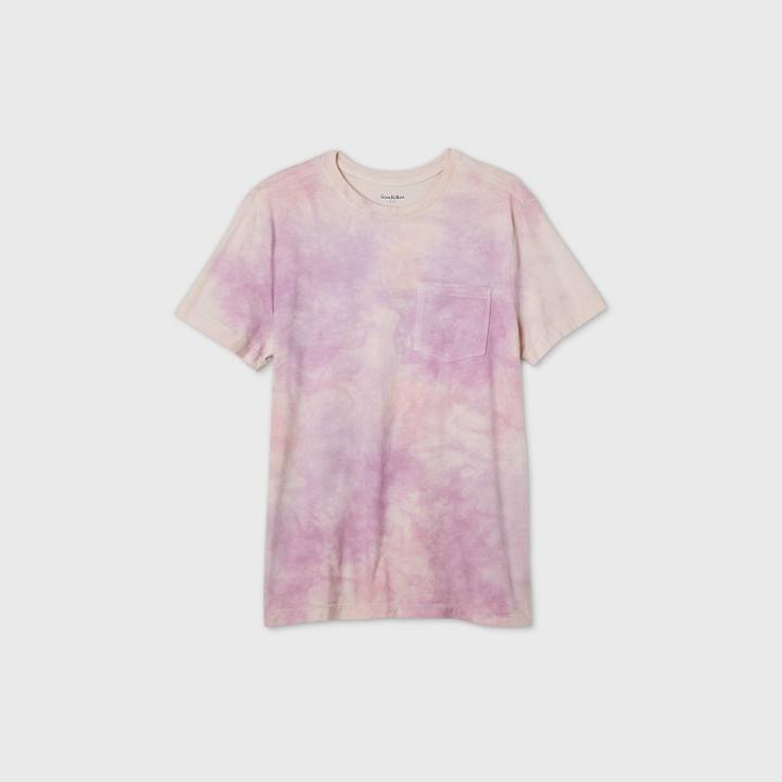 Men's Tie-dye Standard Fit Short Sleeve Crew Neck T-shirt - Goodfellow & Co Purple