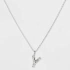 Silver Plated Cubic Zirconia 'y' Pendant Necklace - A New Day