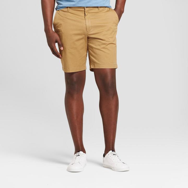 Target Men's 10.5 Linden Flat Front Shorts - Goodfellow & Co Dark Khaki (green)