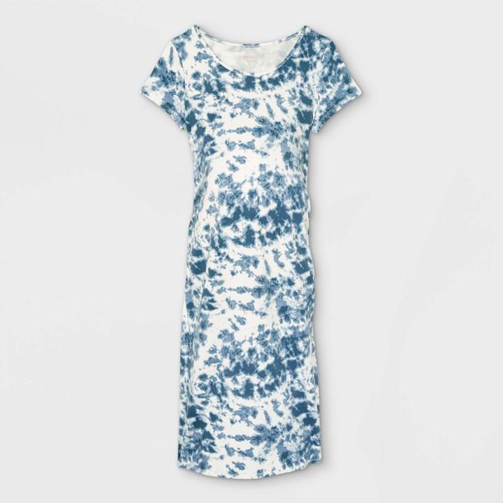 Tie-dye Short Sleeve T-shirt Maternity Dress - Isabel Maternity By Ingrid & Isabel Blue