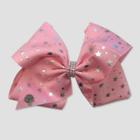 Girls' Jojo Siwa Pink With Silver Stars Bow Hairclip