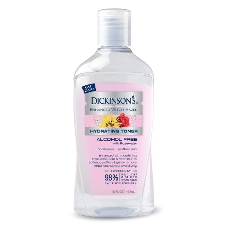 Dickinson's Enhanced Witch Hazel With Rosewater Alcohol-free 98% Natural Formula Hydrating Toner