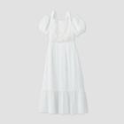 Girls' Cold Shoulder Crochet Maxi Dress - Art Class White