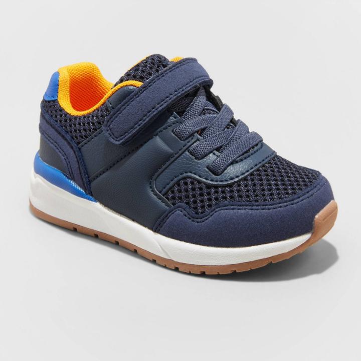 Toddler Jaden Wide Width Apparel Sneakers - Cat & Jack Navy