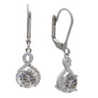 Distributed By Target Women's Drop Infinity Earrings With Clear Cubic Zirconias In Sterling Silver - Clear
