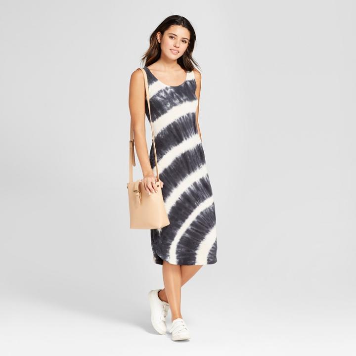 Women's Tie Dye Midi Dress - Nitrogen Black/white