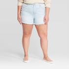 Women's Plus Size High-rise Jean Shorts - Universal Thread Light Wash