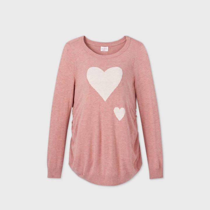Maternity Printed Pullover Sweater - Isabel Maternity By Ingrid & Isabel Pink