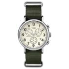 Timex Weekender Slip Thru Nylon Strap Chronograph Watch - Green Tw2p71400jt, Adult Unisex