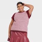 Women's Plus Size Crew Neck Pullover Sweater - Ava & Viv Purple