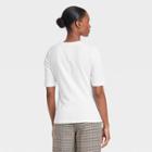 Women's Elbow Sleeve T-shirt - Who What Wear White