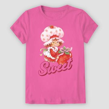 Girls' Strawberry Shortcake Short Sleeve Basic T-shirt - Pink