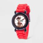 Kids' Disney Toy Story 4 Woody Black Plastic Time Teacher Watch - Red, Black/red