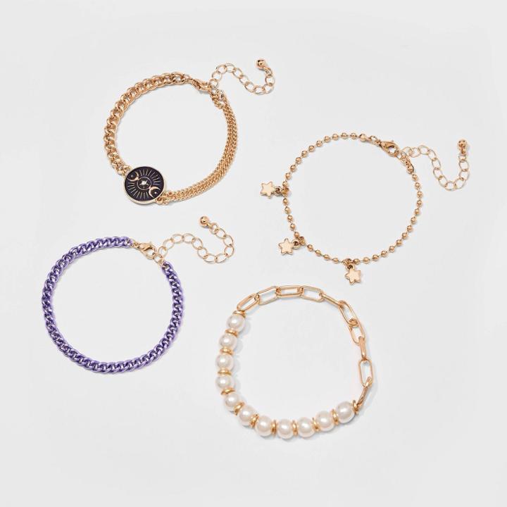 Girls' 4pk Celestial Bracelet Set - Art Class , One Color
