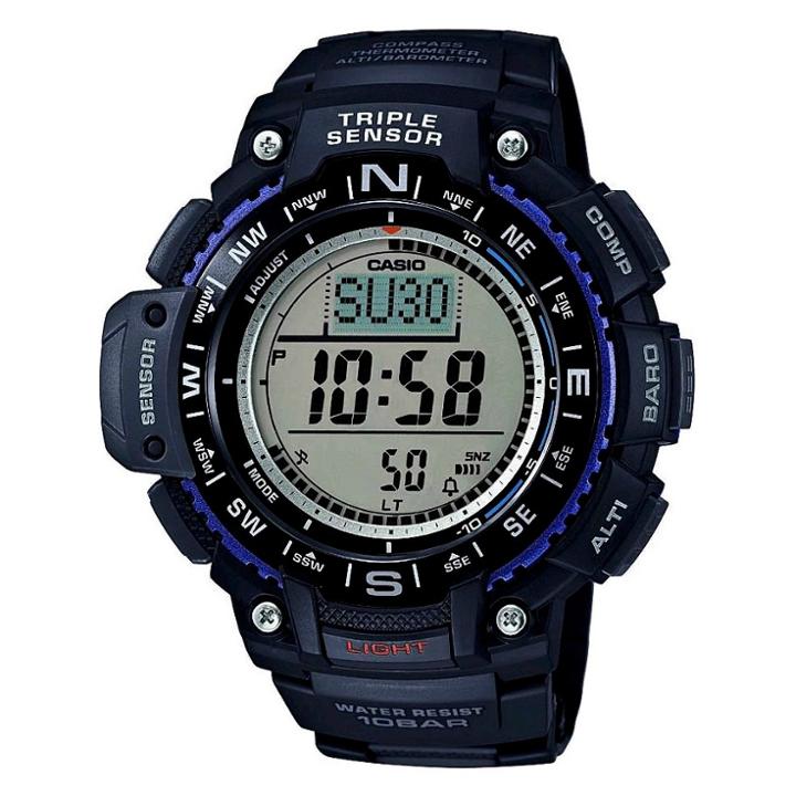 Men's Casio Triple Sensor Compass Watch With Resin Strap - Black,