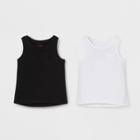 Toddler Girls' 2pk Sleeveless T-shirt Set - Cat & Jack Black/white