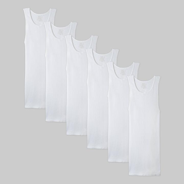Fruit Of The Loom Men's Big & Tall A-shirt Tank Undershirt 6pk - White
