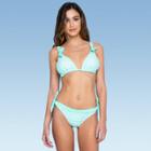 Women's Triangle Top With Ties Bikini Top - Sugar Coast By Lolli Mint Green S, Women's,