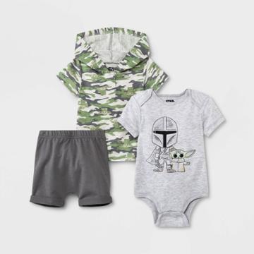 Baby Boys' 3pk Lucasfilm Top And Bottom Set - Newborn, Gray