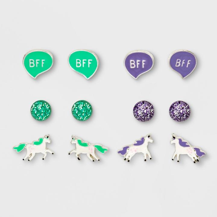 Girls' Unicorn Bff Earrings - Cat & Jack One Size,
