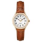 Women's Timex Easy Reader Watch With Leather Strap- Gold/brown T2j7619j