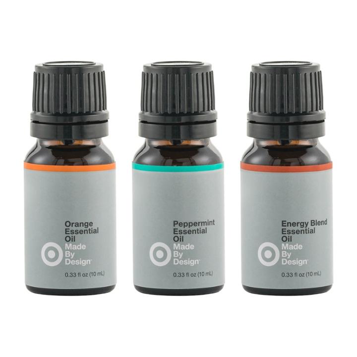 Made By Design 10ml 3pk Essential Oil Energizing Set Orange/peppermint/energy Blend -