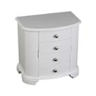 Mele & Co. Kaitlyn Women's Upright Musical Wooden Jewelry Box-white,