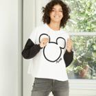 Women's Disney Mickey Outlined Hooded Graphic Sweatshirt - White
