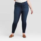 Women's Plus Size High-rise Skinny Jeans - Universal Thread Dark Wash 14w, Women's, Dark Blue
