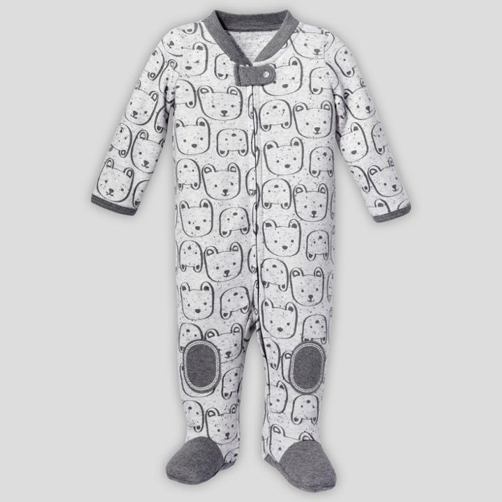 Lamaze Baby Boys' Organic Cotton Bear Sleep N' Play - Gray Newborn