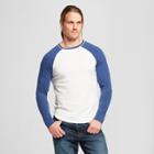 Men's Long Sleeve Sensory Friendly Baseball T-shirt - Goodfellow & Co Xavier Navy