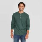 Men's Standard Fit Long Sleeve Henley Jersey T-shirt - Goodfellow & Co Green