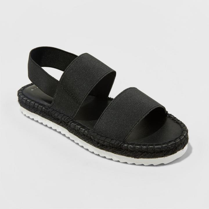 Women's Noelya Ankle Strap Sandal - A New Day Black