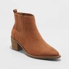 Women's Briar Block Heeled Ankle Bootie - Universal Thread Cognac