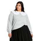 Women's Plus Size Oversized Collared Sweatshirt - Sandy Liang X Target Heathered Gray