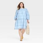 Women's Plus Size 3/4 Sleeve Eyelet Short Dress - Universal Thread