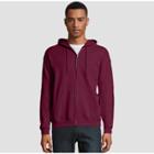 Hanes Men's Ecosmart Fleece Full Zip Hooded Sweatshirt - Maroon