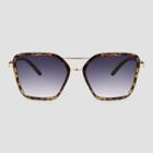Women's Tortoise Aviator Sunglasses With Smoke Gradient Lenses - A New Day Green/blue