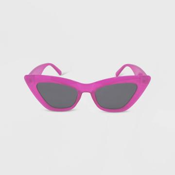 Women's Milky Plastic Cateye Sunglasses - Wild Fable Fuschia Pink