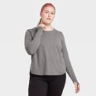 Women's Plus Size Long Sleeve Essential T-shirt - All In Motion Charcoal Gray 1x, Women's, Size: