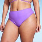 Women's High Waist High Leg Cheeky Bikini Bottom - Wild Fable Purple